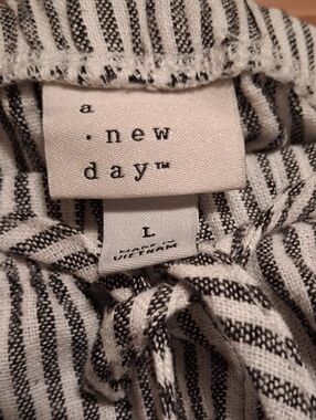 a new day Black and White Striped Tie Waist Pant